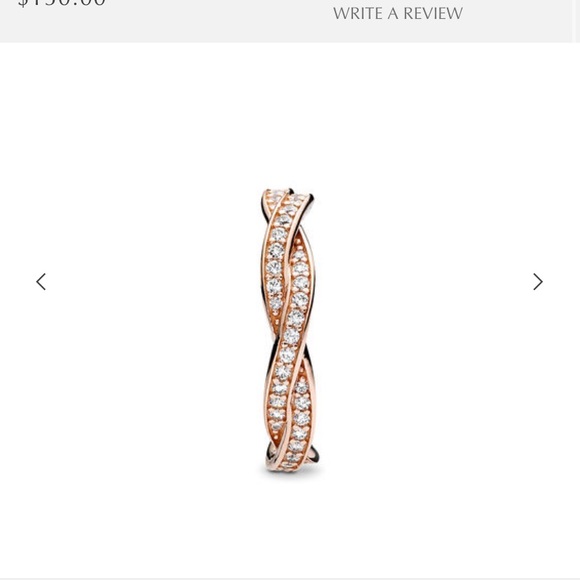 Pandora Sparkling Twisted Lines Ring Rose Gold 4.5 - Picture 2 of 5